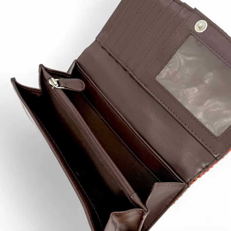 Harris Tweed Ladies Envelope Purse In Blue/Brown Check - Afbeelding 4