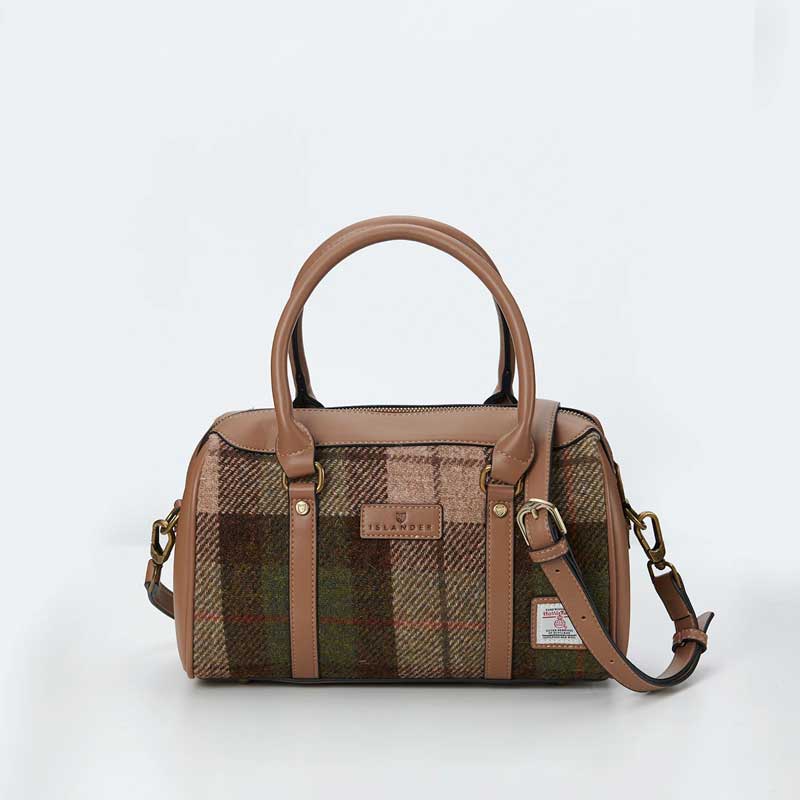 Harris_Tweed_Clutch__The_Medium_Duffel_Bag__Islander__Chestnut_Tartan
