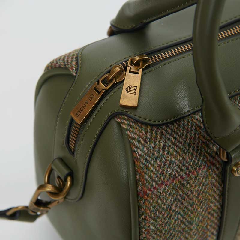 Harris Tweed Clutch, The Medium Duffel Bag, Islander, Chestnut Herringbone - Afbeelding 5