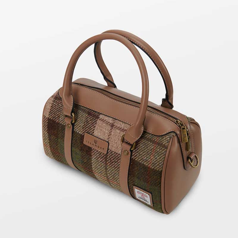 Harris Tweed Clutch, The Medium Duffel Bag, Islander, Chestnut Tartan - Afbeelding 5