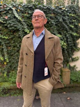 Harris Tweed Coat, P-Coat - Mustard