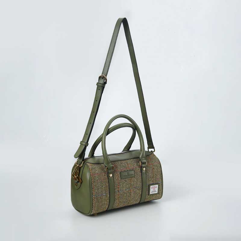 Harris Tweed Clutch, The Medium Duffel Bag, Islander, Chestnut Herringbone - Afbeelding 7