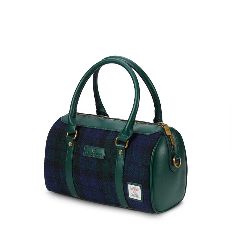 Harris Tweed Clutch, The Medium Duffel Bag, Islander, Black Watch Tartan - Afbeelding 3