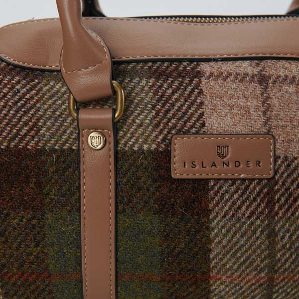 Harris Tweed Clutch, The Medium Duffel Bag, Islander, Chestnut Tartan - Afbeelding 7