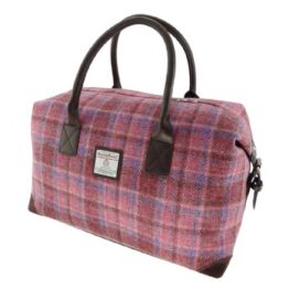 Harris Tweed 'Esk' Overnight Bag in Pink Check