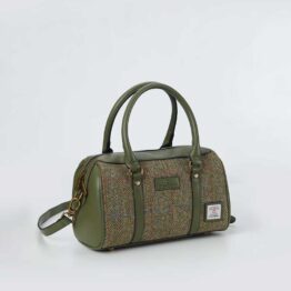 Harris Tweed Clutch, The Medium Duffel Bag, Islander, Chestnut Herringbone