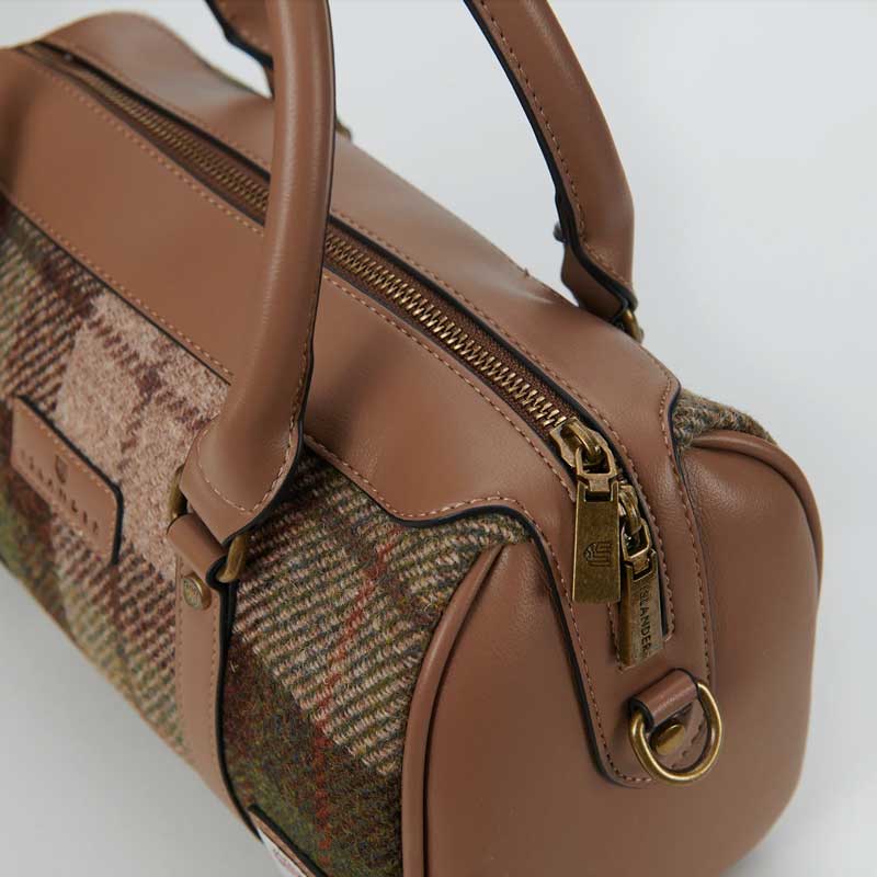 Harris Tweed Clutch, The Medium Duffel Bag, Islander, Chestnut Tartan - Afbeelding 4