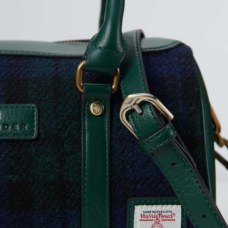 Harris Tweed Clutch, The Medium Duffel Bag, Islander, Black Watch Tartan - Afbeelding 5