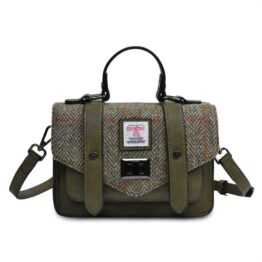 Harris Tweed Clutch, The Mini Satchel, Islander, Chestnut Herringbone