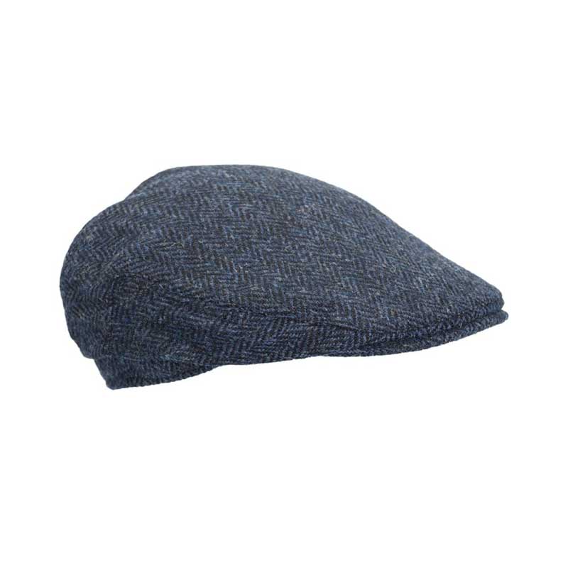 Harris Tweed Flat Cap Edward With Foldable Ear Flaps Midnight Blue - Afbeelding 6