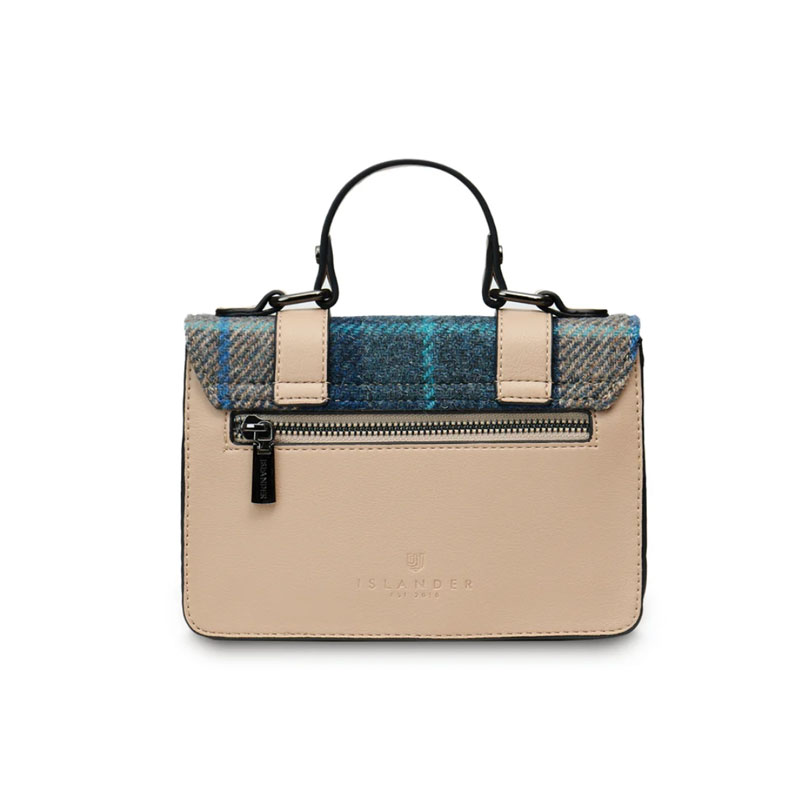 Harris Tweed Clutch, The Mini Satchel, Islander, Navy Beige Tartan - Afbeelding 3