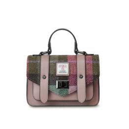Harris Tweed Clutch, The Mini Satchel, Islander, Pink Green Tartan