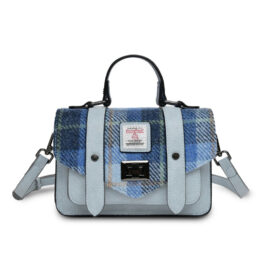 Harris Tweed Clutch, The Mini Satchel, Islander, Blue Tarten