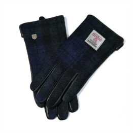 Ladies Harris Tweed Gloves Black Watch