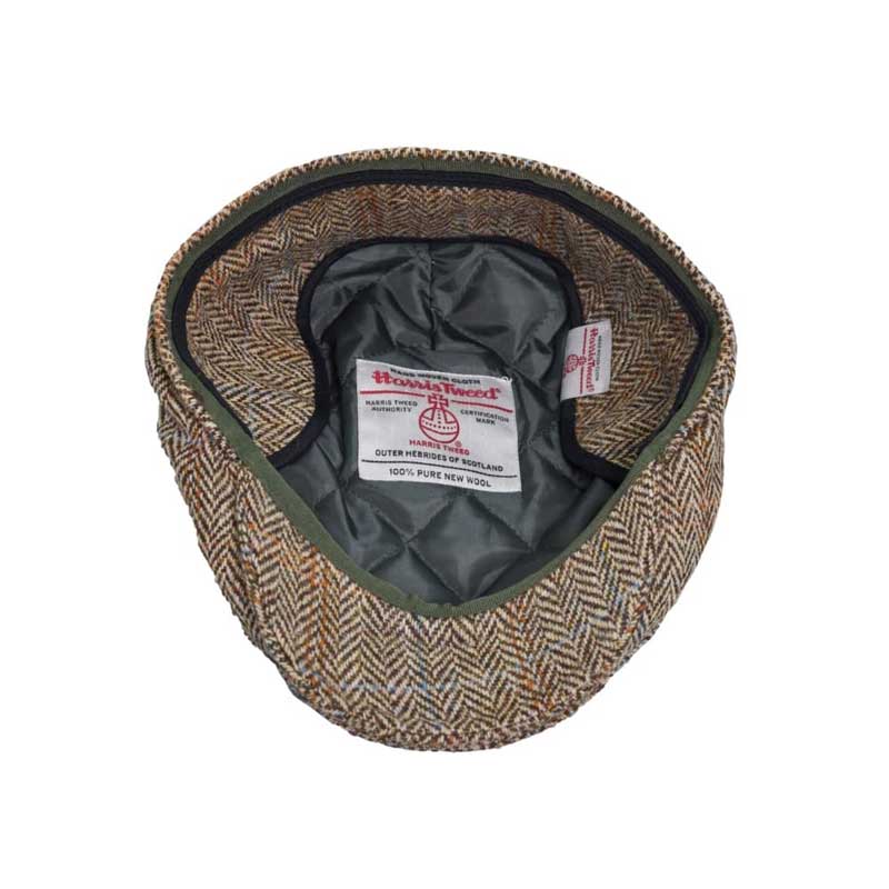 Harris Tweed Flat Cap Edward With Foldable Ear Flaps White Sand - Afbeelding 5