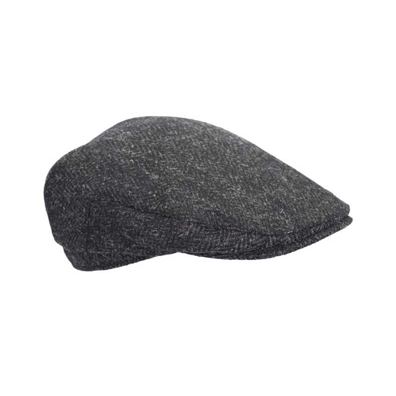 Harris Tweed Flat Cap Edward With Foldable Ear Flaps Gunmetal Grey - Afbeelding 4