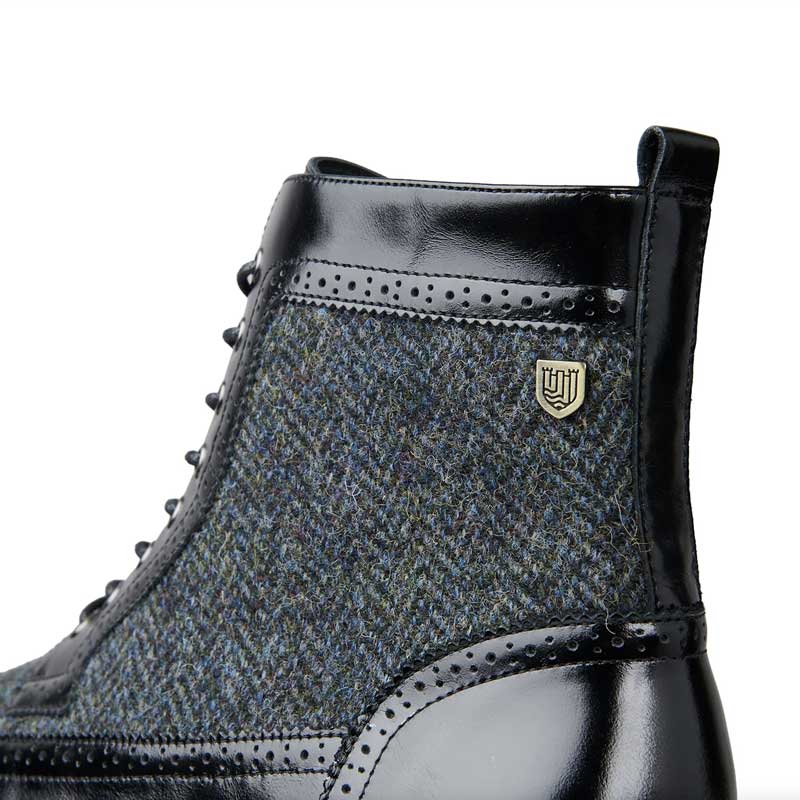 Harris Tweed The Huntsman Harris Tweed Classic Shoe Black Herringbone - Afbeelding 3