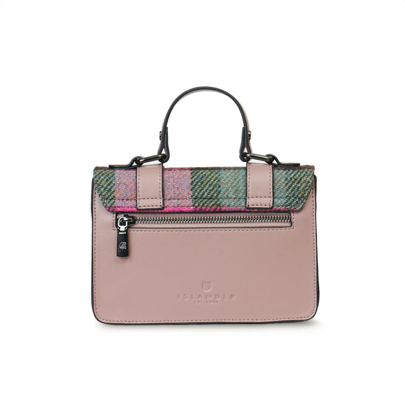 Harris Tweed Clutch, The Mini Satchel, Islander, Pink Green Tartan - Afbeelding 3