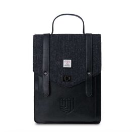 Harris Tweed Clutch, The Carloway Backpack, Islander, Black Herringbone