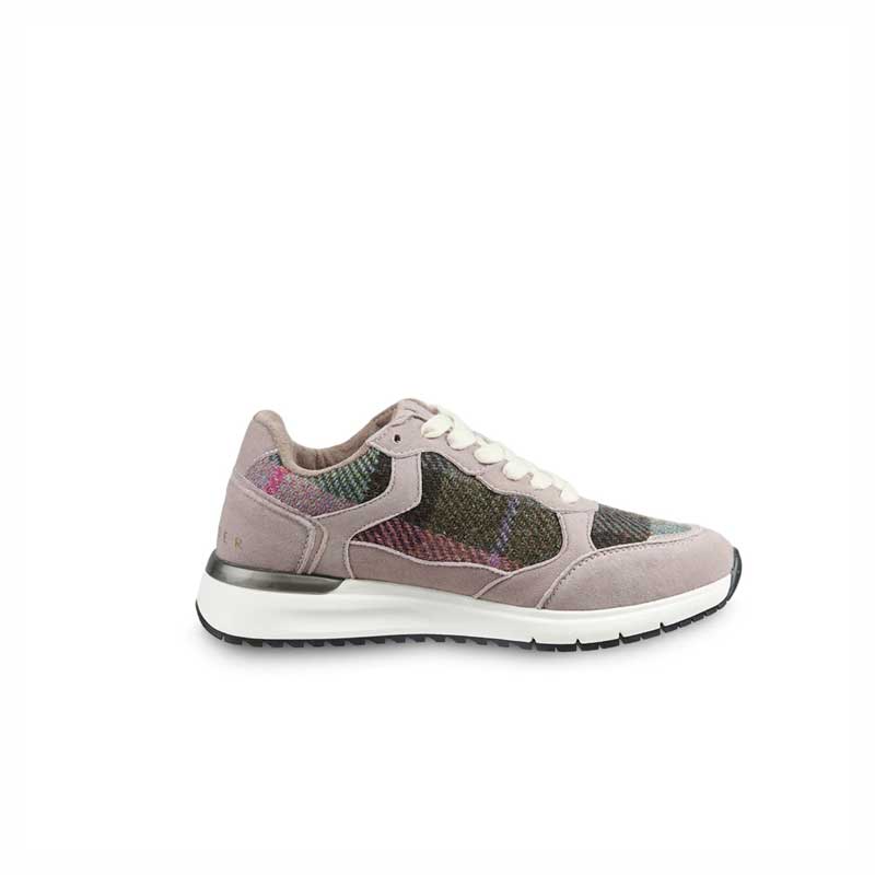 Harris Tweed The Rosie Trainer Shoe Pink And Green Tartan - Afbeelding 4