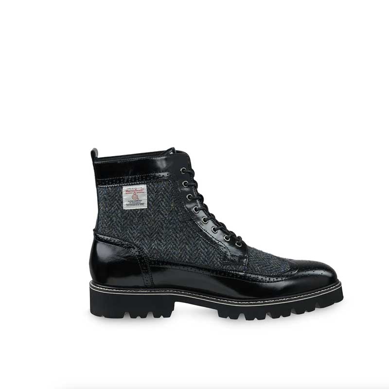 Harris Tweed The Huntsman Harris Tweed Classic Shoe Black Herringbone - Afbeelding 2