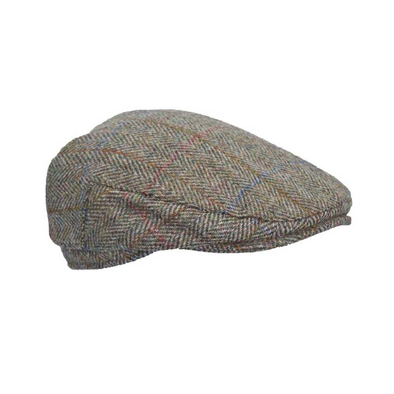 Harris Tweed Flat Cap Edward With Foldable Ear Flaps Moss Green - Afbeelding 6