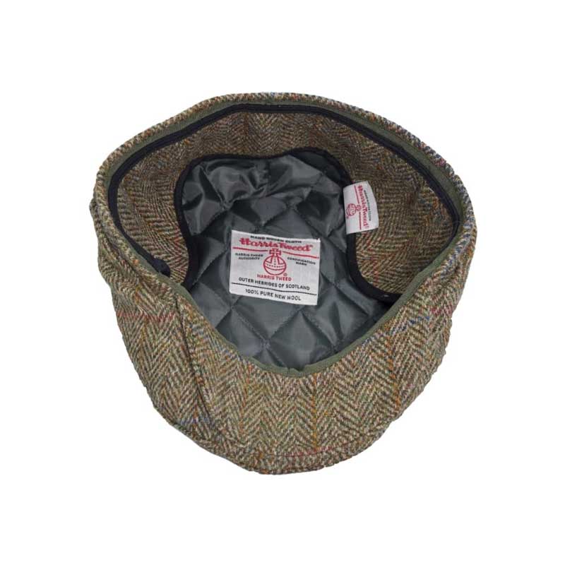 Harris Tweed Flat Cap Edward With Foldable Ear Flaps Moss Green - Afbeelding 7