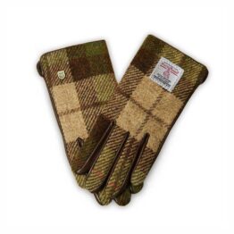 Ladies Harris Tweed Gloves Chestnut Tartan